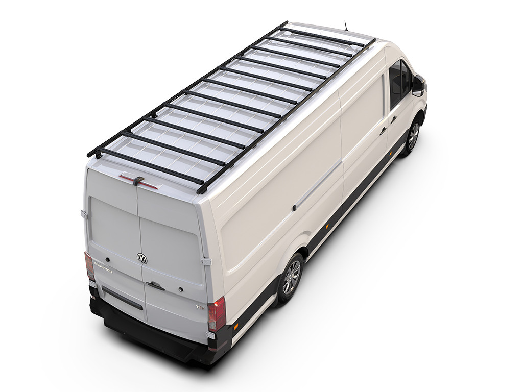 Volkswagen Crafter (L5H2/LWB Maxi/Standard Roof) (2017-nykyinen) Slimpro pakettiautotelinesarja - Front Runner 1