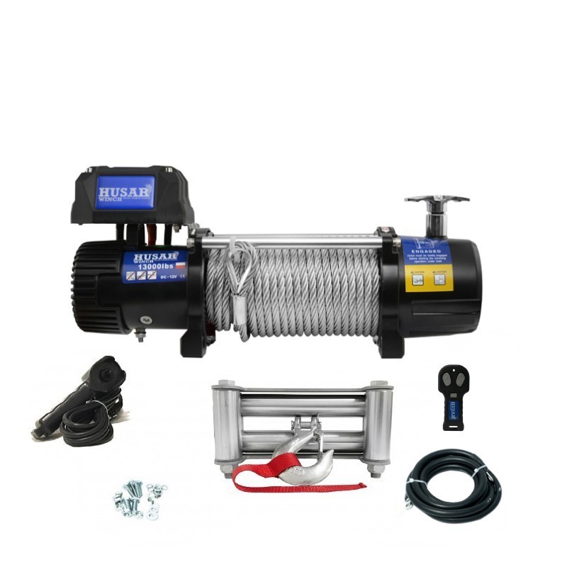Husar vinch, 13000 lbs, kabel, 24 V