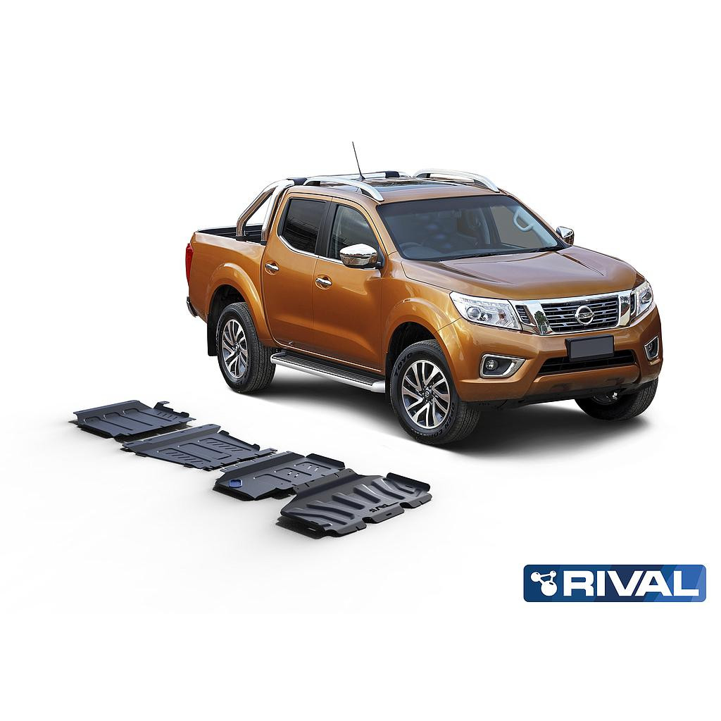 Nissan D23 , D40, R51 Skid plate komplett kit utan tank (4 st)