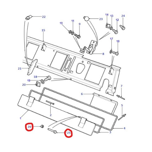 Windscreen Heating Air Vent Pin and Nut, Left/Right, Defender