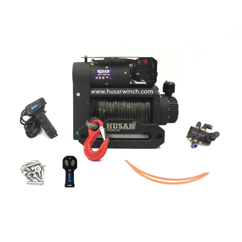 Husar Twin Motor Winch, 12000 lbs, Rope, 12 V
