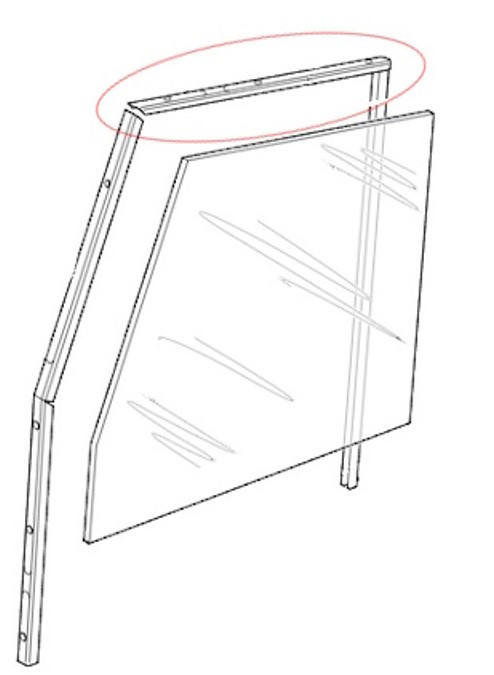 Fram dörr glas top channel