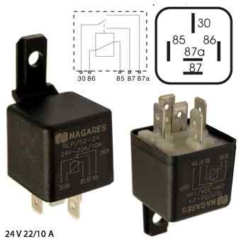 Relä 24V 20/10A